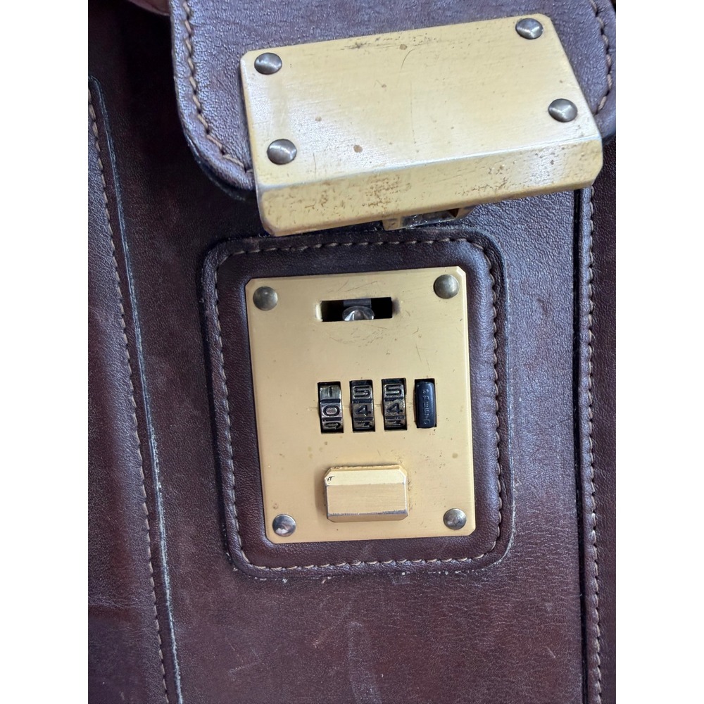 Coach gladstone Briefcase Mens OS Brown Leather Vintage Brass Lock USA 5220 - Picture 2 of 11